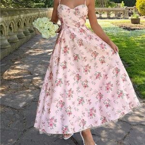Floral Pink Maxi Dress